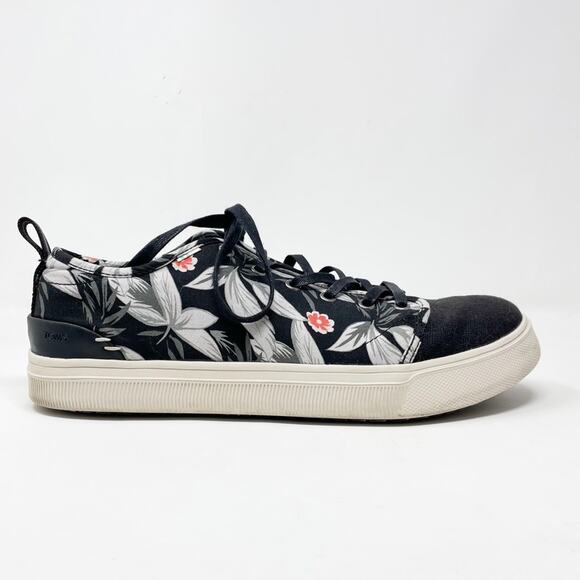 Toms Other - TOMS Trvl Lite Low Black Tropical Lace Up Canvas Sneakers Tennis Shoes mens 12